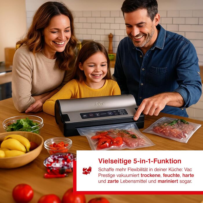 Вакууматор Solis Vac Prestige 575 для продуктів харчування з функціями імпульсної паяння та маринування