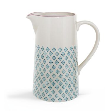Керамічний глечик Bloomingville Patrizia синій, кам'яна кераміка, 1.5 л, 13.5 × 22.5 см, підходить для посудомийки