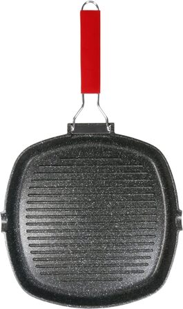 Сковорода-гриль Moneta Pro Grill 28x28 см з антипригарним покриттям, складаною ручкою, підходить для індукції