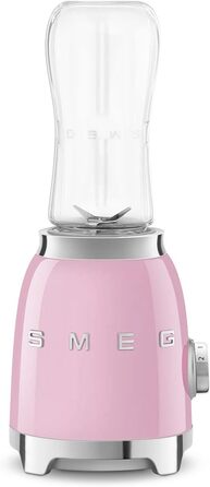 Персональний блендер SMEG PBF01PKEU, 300 Вт, 2 швидкості, подвійний ніж з нержавіючої сталі, 2 пляшки по 600 мл, рожевий