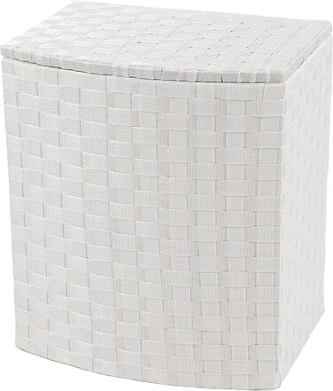 Практичний кошик для білизни Kobolo з нейлону з кришкою, 33x45x53 см, білий