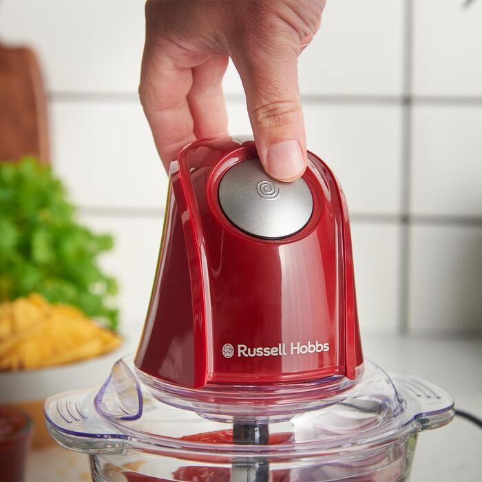 Кухонний комбайн Russell Hobbs 27131-56 Matte Charcoal 350W: подрібнювач для овочів, фруктів, м'яса, цибулі, 1л, нержавіюча сталь, 2 швидкості, миття в посудомийній машині