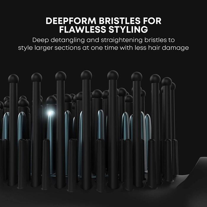 Керамічна електрощітка-стайлер Revamp Progloss Deepform для вирівнювання волосся, 5 температурних режимів, для сухого та вологого волосся, чорна