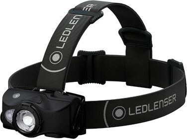 Налобний ліхтар Ledlenser MH8 600 Лм, акумуляторний, LED, чорний, для полювання та риболовлі, до 60 годин, червоне/зелене/синє світло, фокусування, 2xAA, транспортувальний замок