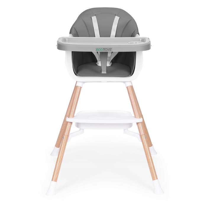 Дитячий стільчик для годування 2в1 для подорожей, сірий, Ecotoys