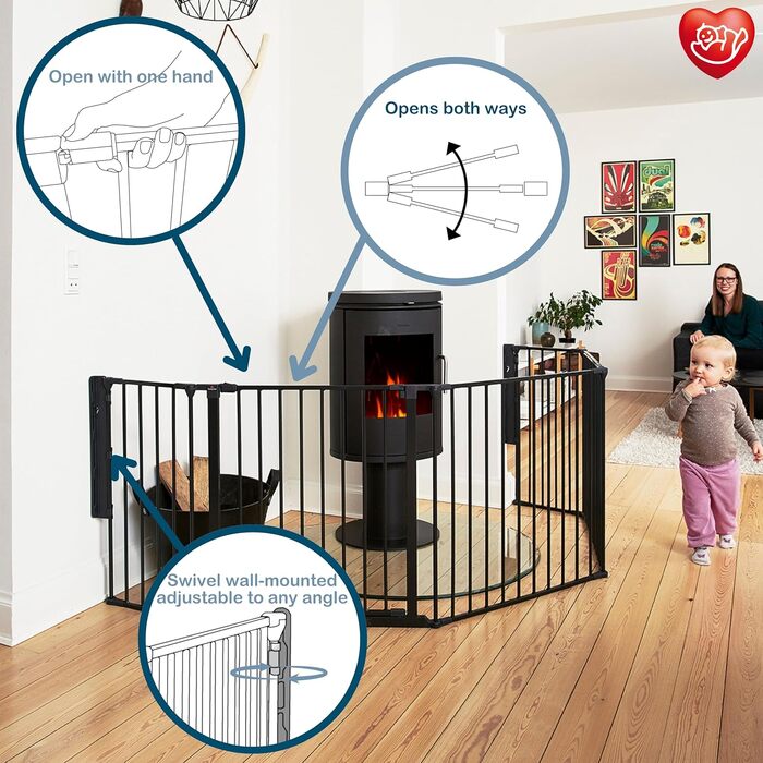 Захисний бар'єр BabyDan Flex L (90-278 см) - дитячі сходи, перегородка для кімнати, сітка для тварин (чорний)
