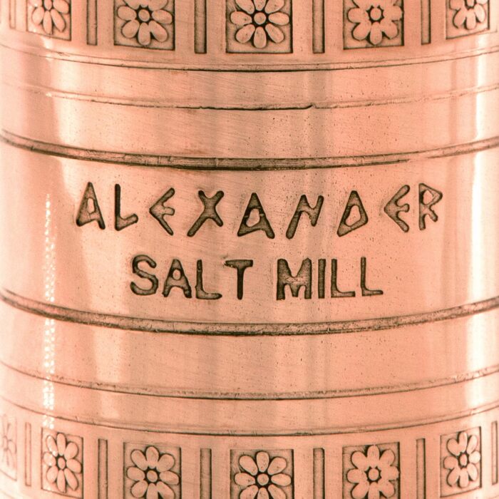 Ручний млинок для солі та перцю Alexander Home The Original Griechische, 20,3 см, мідний, з ручкою-курбою
