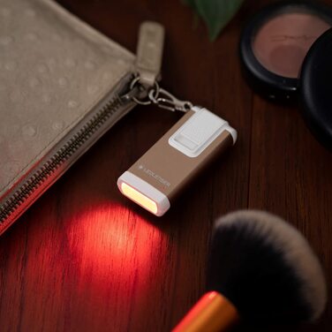 Ліхтар-брелок Ledlenser K6R Gold, 400 лм, акумуляторний, USB-A, з червоним світлом