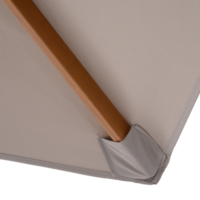 Outsunny Parasol, садова парасолька, 3 яруси, захист від сонця, бамбук 180/㎡ поліестер, сірий, Ø2.5 x 2.3 м