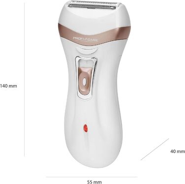 Епілятор ProfiCare PC-LBS 3002 3-в-1: жіночий тример, шейвер та видалення огрубілої шкіри, акумуляторний, з чохлом, білий-шампанське