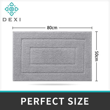 DEXI килимок для ванної кімнати 50x80 см, м'який водопоглинаючий, антиковзкий, машинне прання, світло-сірий