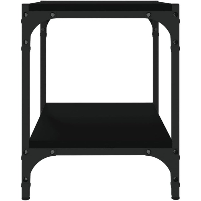 vidaXL ТВ-тумба низька, чорна, 40x33x41 см, ДСП і сталь, меблі під телевізор