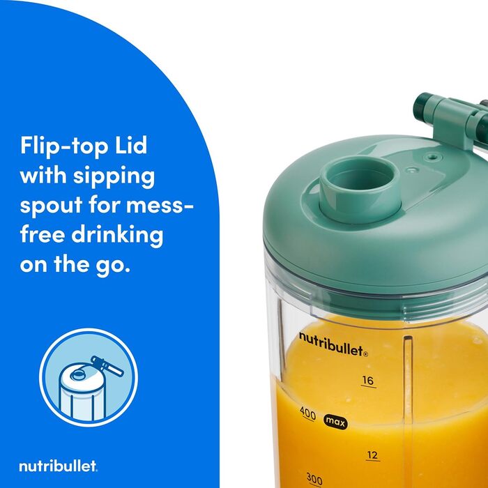 Потужний блендер-екстрактор Nutribullet 900 Series, матовий зелений, 11 предметів, для смузі та соків, 500 мл