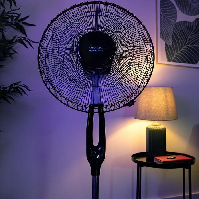 Вентилятор підлоговий Cecotec EnergySilence 560 Max Smart 45W, 40 см, 5 лопатей, таймер 12 год, LED-дисплей, сенсорне управління, 3 швидкості, автоколивання, чорний