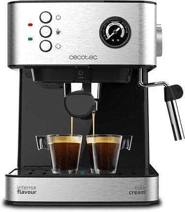 Еспресо-машина Cecotec Cumbia Power 20 Barista Aromax: 2900 Вт, 2 системи нагріву, 20 бар, манометр, подвійний фільтр