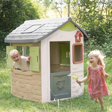 Дитячий будиночок Smoby Life Jura Lodge (115x123x132 см) з переробленого пластику - вуличний будиночок для ігор, годівниця для птахів, від 2 років