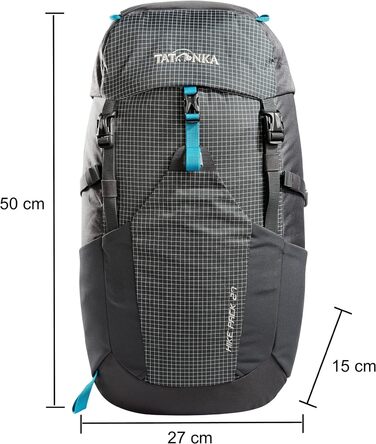 Рюкзак для туризму Tatonka Hike Pack 27 л з вентиляцією спини та дощовиком, легкий і зручний, унісекс, сірий