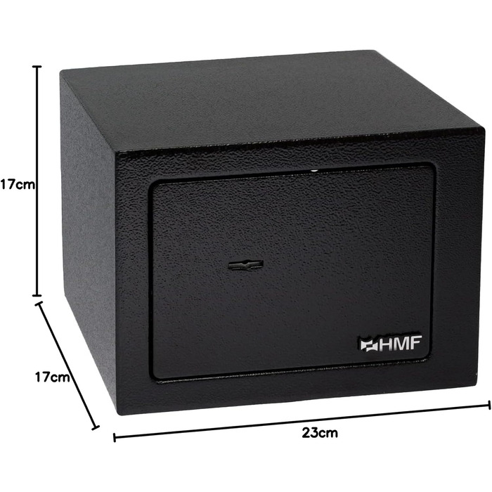 Міні-сейф HMF 49216-02 з ключем, меблевий, 23x17x17 см, чорний