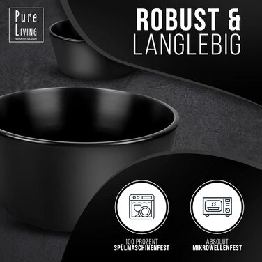 Набір тарілок для сніданку, 6 предметів, Black Manhattan Pure Living