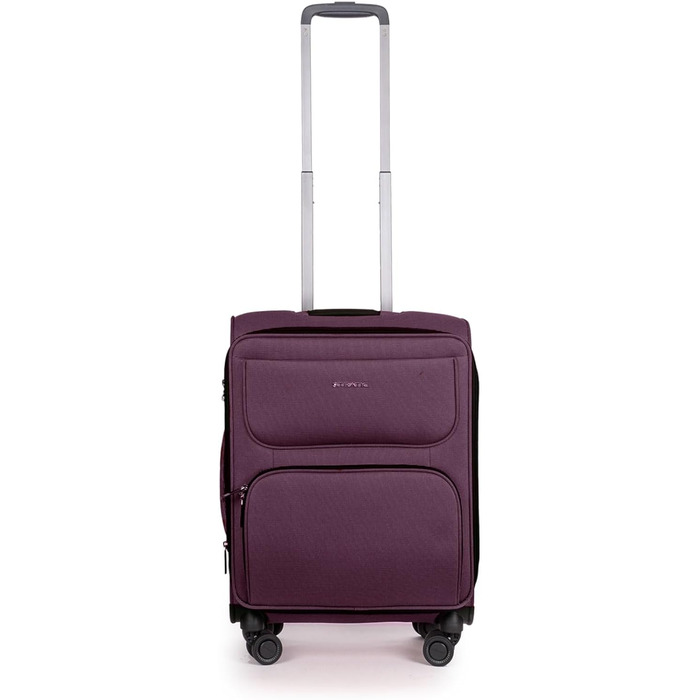 Валіза Stratic Bendigo Light+ з м’яким корпусом, розширювана, 4 колеса, TSA-замок, колір баклажан, дорожній чемодан на колесах