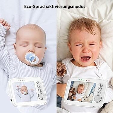 Відеоняня Baby Phone з 3.2-дюймовим LCD-дисплеєм, HD цифрова камера з нічним баченням, 2.4 GHz та двостороннім зв'язком