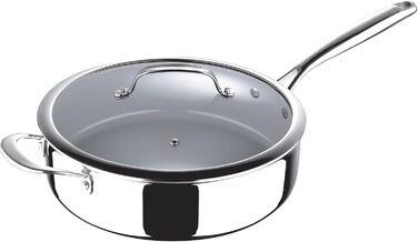 Каструля MasterPRO ARGENT 3-шарова з кришкою 4.7 л, нержавіюча сталь, керамічне покриття ILAG, без PFAS, PFOA, PTFE, для індукції та духовки
