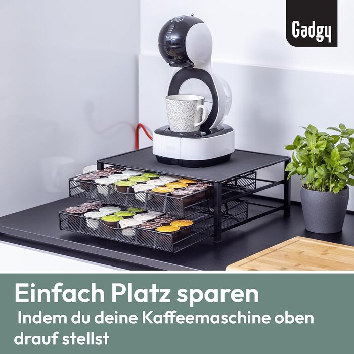 Тримач для капсул Dolce Gusto Gadgy на 72 капсул, металевий органайзер з 2 шухлядами
