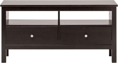 Тумба під телевізор Hagge Home 110x40 см, масив дерева, біла/чорна, для вітальні