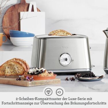 Тостер Sage Toast Select Luxe на 2 скибки з LED-таймером, нержавіюча сталь