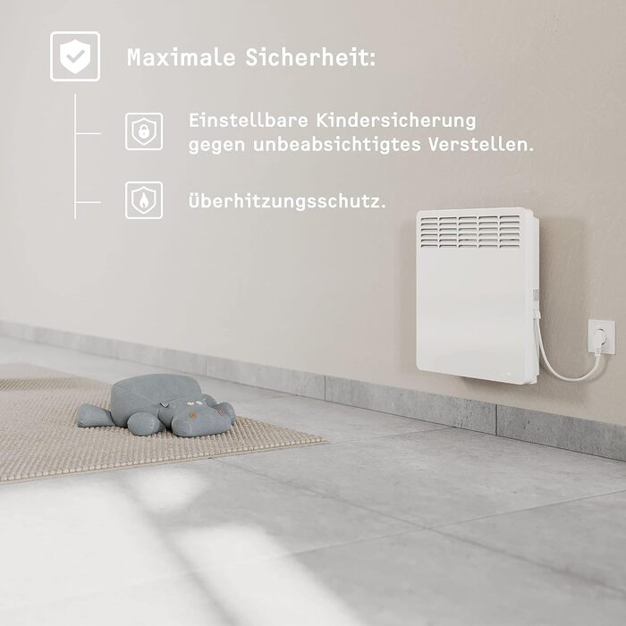Електричний конвектор STIEBEL ELTRON CNS 50 Trend 0,5 кВт, для 6 м², настінний, металевий корпус, енергоощадний, LC-дисплей, тижневий таймер, TÜV сертифікат