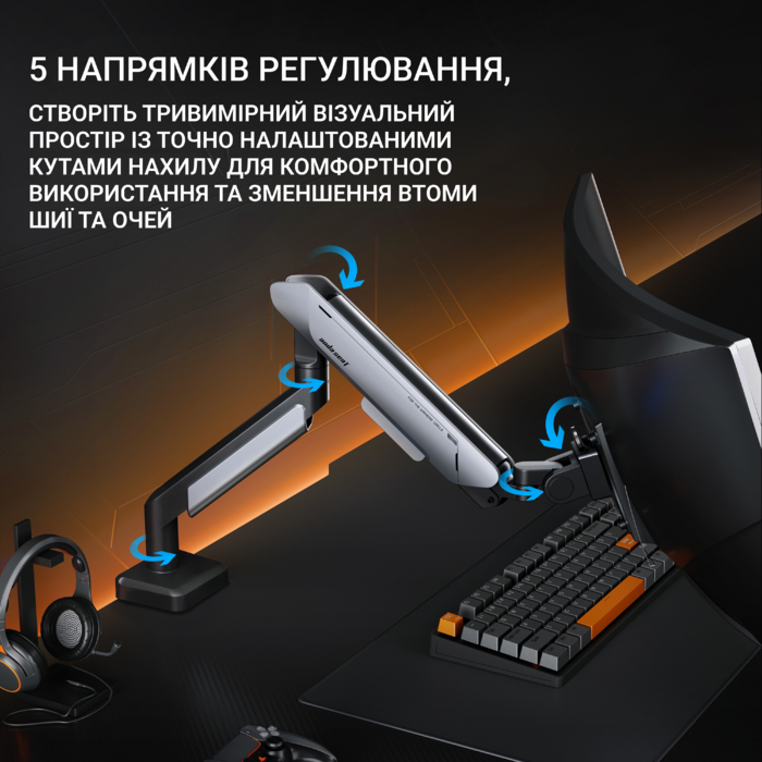 Настільне кріплення для монітора Anda Seat Stealth PRO II 17’’-42’’ Blue
