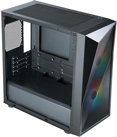 Корпус для ПК Cooler Master CMP 320 Mini-Tower, чорний, Micro-ATX, скляна бічна панель, 2x 120 мм ARGB вентилятори, підтримка різних компонентів, з кришкою для блоку живлення