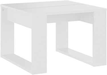 Журнальний стіл vidaXL для вітальні, білий, 50x50x35 см, деревостружковий матеріал