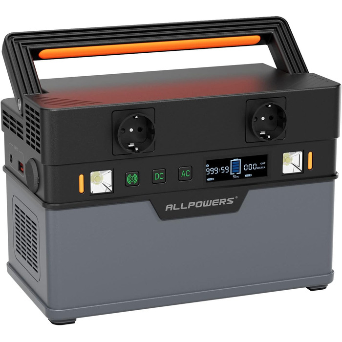 Портативна електростанція ALLPOWERS S700, ємність 606 Wh, номінальна потужність 700 W, пікова потужність 1400 W