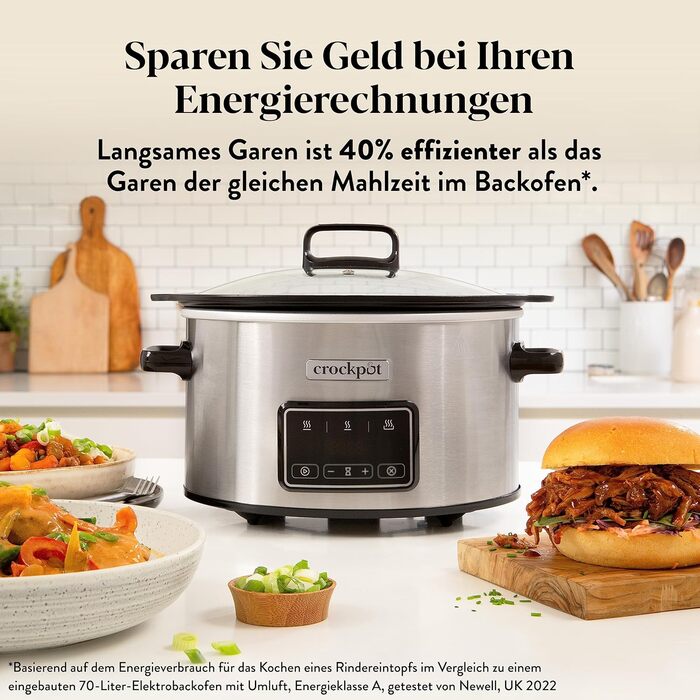 Мультиварка Crockpot Schongarer Slow Cooker 7.5 л з регулюванням часу приготування, нержавіюча сталь [CSC063X]