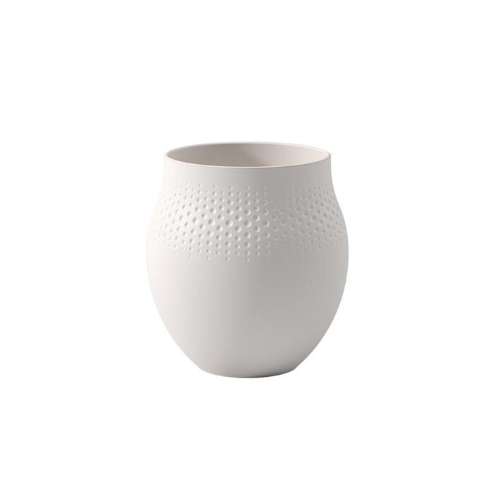 Ваза Villeroy & Boch Collier Blanc Perle No. 1, 16.5 x 16.5 x 17.5 см, білий фарфор преміум-класу, сучасний дизайн