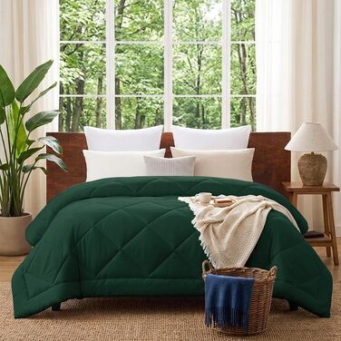 Всесезонна ковдра CozyLux для ліжка (155x220 см), смарагдового кольору