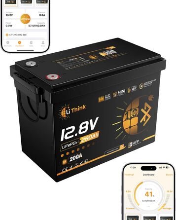 LiFePO4 акумулятор 12V 100Ah H190 ECE R10 з Bluetooth 5.4 для кемперів та будинків на колесах (12V 280Ah MINI)
