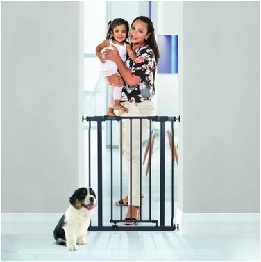 Захисні дверні та сходинкові бар'єри Dreambaby AVA Slimline 61-68 см, білі/вугільні - з механізмом затискання