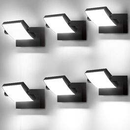 Світлодіодний настінний світильник LED 40W, 4000 Лм, водонепроникний IP65, поворотна панель 350°, колір світла 6000K (холодне біле), чорний (набір 6 шт)