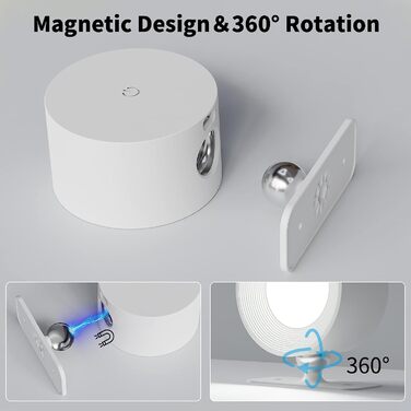 Aourow LED настінний світильник на батареї, акумуляторний, з USB-зарядкою, сенсорним керуванням, 3 режимами світла і яскравості, бездротова лампа для читання в спальні, білий