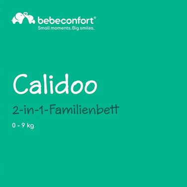 Дитяче ліжечко-колиска Bebeconfort Calidoo 2-в-1, сіро-блакитне, для немовлят 0-6 міс, регульована висота, велика матрац, сітчасті боки, складана стінка