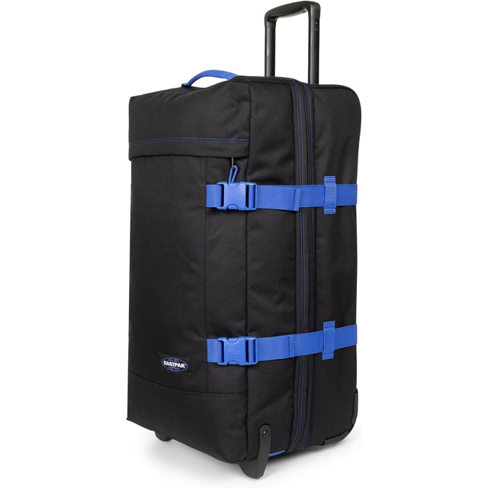 Валіза Eastpak Tranverz M 78L на колесах (67 x 35,5 x 30 см), легкий дорожній кофер з 2 відділеннями, телескопічною ручкою та TSA-замком, колір Contrast Black Blue