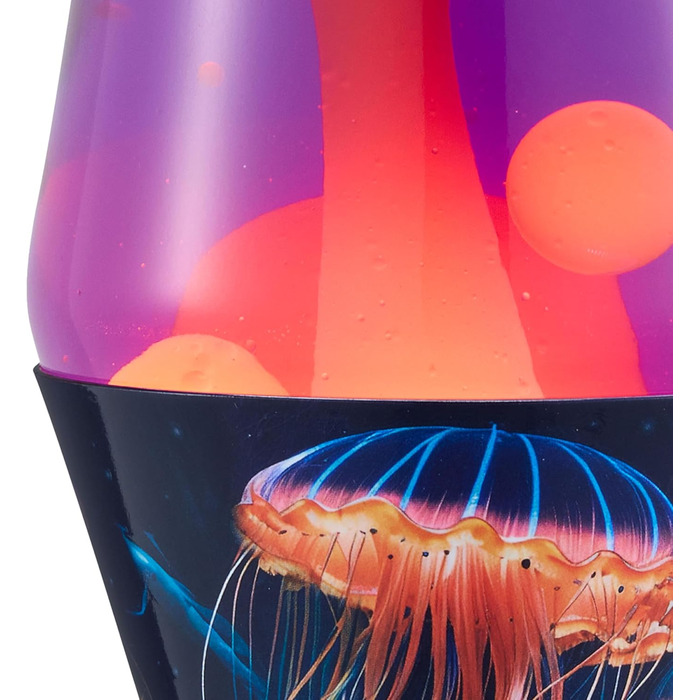 Класична лавова лампа Lava The Original Lamp Warped Rainbow (36.8 см) — жовтий віск та синя рідина, декоративний світильник Liquid Motion
