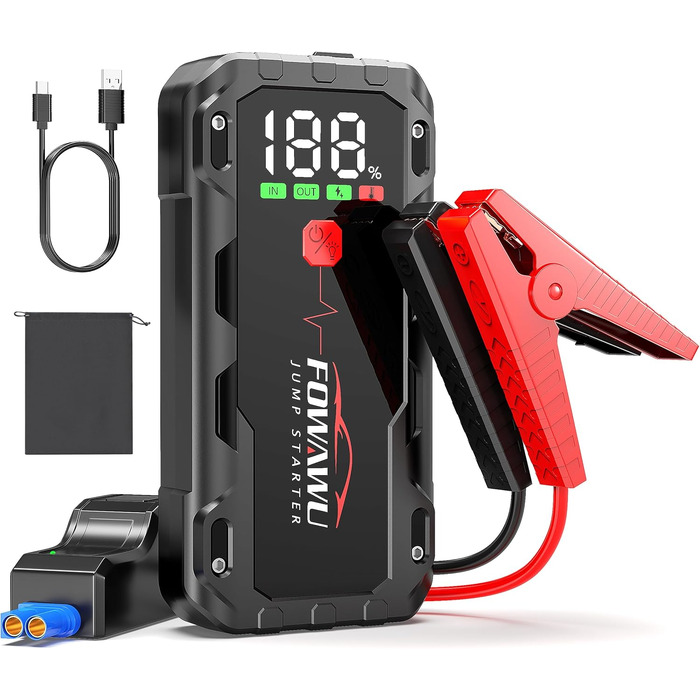 Бустерумулятор FOWAWU 7000A 26800mAh для автомобіля (бензин до 12л, дизель до 10л) — Пусковий пристрій для авто