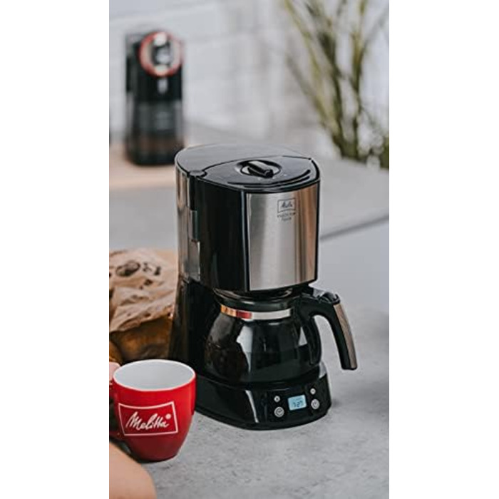 Кавоварка Melitta Enjoy Top Timer, фільтр, скляна колба, таймер, 10 чашок, чорна