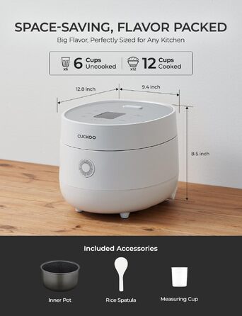 Рисварка Cuckoo CR-0675FW 6/12 чашок, Micom, 13 режимів, LCD, антипригарне покриття, автоматичне очищення, біла