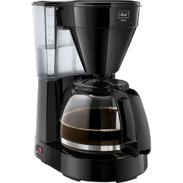 Кавоварка Melitta Easy з знімним поворотним фільтром, скляною колбою та системою захисту від крапель, на 10 чашок, чорна