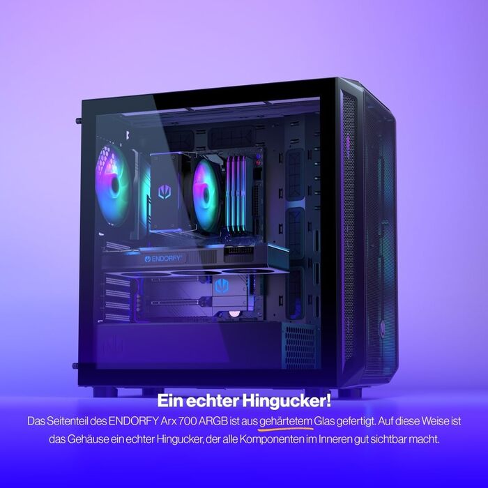 Комп'ютерний корпус ENDERFY Arx 700 ARGB ATX, 4x 140 мм ARGB вентилятори, Mesh, підтримка водяного охолодження 360 мм, ігровий корпус
