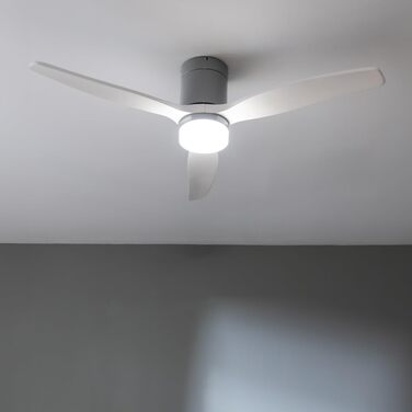 Стельовий вентилятор Cecotec Aero 5600 з підсвіткою та WiFi, 52 дюйми, білий. Дистанційне керування, режим зима/літо, таймер, IP44